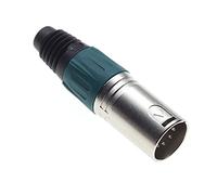 Keple Enchufe XLR De 5 Polos, Verde - Enchufe Macho para Micrófono De Audio DMX, Adaptador Mellado, Conector De Construcción Metálica con Carcasa De Plástico