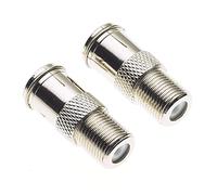 Keple F Type Socket To TV Coaxial Socket - Cuerpo De Zinc Niquelado, Barril Adaptador De Enchufe Hembra, Convertidor Para Antena De Cable Coaxial De FM Por Satélite - Paquete De 2