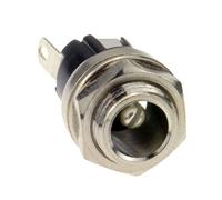 Keple Montaje en Panel Conector DC 2.5 x 5.5mm Poder Audio Video Jack Hembra Adaptador Acoplador Compatible con Media Player, MP3 MP4 Player, Audio-Video, Equipo AV (Plata)