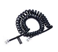 Keple RJ10 Teléfono Cable Plomo Rizado Espiral en Espiral del Auricular 3 Meter Compatible con Teléfonos Fijos Cisco, NEC, ROLM, ITT, TI (Negro)
