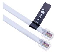 Keple RJ12 a RJ12 Cable 5m 6P6C Piso de Extensión Teléfono Enchufe Conector Hombre a Hombre Enrutador/Módem Fijo Centralita Datos Alambre RJ-12 RJ 12 (Blanco)