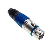 Keple Toma XLR De 5 Polos, Azul - Toma Hembra para Micrófono De Audio DMX, Adaptador Mellado, Conector De Construcción Metálica con Carcasa De Plástico
