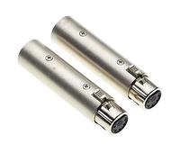 Keple XLR de 3 a 5 pines, Paquete de 2 - Adaptador DMX, convertidor de clavija macho de 3 polos a clavija hembra de 5 polos, empalmador, alargador para cables de audio y cámaras SLR
