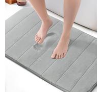 KEPLIN Alfombra de baño de Espuma viscoelástica, ultrasuave, Altamente Absorbente, Antideslizante, Lavable a máquina, Comodidad de Lujo, para el Suelo del hogar y el baño (Gris Claro, 50 x 80 cm)