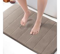 KEPLIN Alfombra de baño de Espuma viscoelástica, ultrasuave, Altamente Absorbente, Antideslizante, Lavable a máquina, Comodidad Lujosa para el Suelo del hogar y el baño (Beige, 50 x 80 cm)