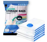 KEPLIN Bolsas de Almacenamiento al Vacío - Paq. de 6 Multi 50x70 60x80 80x100cm Maximice Espacio y Guarde Ropa, de Cama, Toalla, Edredón y Almohada I Bolsa de Succión de Aire y Doble Cierre Seguro