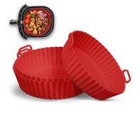 Keplin Forros de silicona para freidora de aire, paquete de 3 forros de silicona antiadherentes, reutilizables, freidoras de aire dobles y torre, sin BPA, resistentes al calor hasta 230 °C, apto para