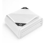 Keplin Lona Impermeable de 3 x 3 m, 100 g/m², Resistente, Resistente al Moho, fácil de Lavar, Material de Polietileno, Bordes Reforzados con Ojales de Metal, Malla Transparente, Ideal para protección