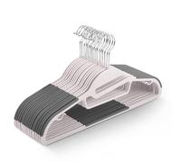 KEPLIN Paquete de 20 Perchas Antideslizantes, diseño Duradero y Delgado para Ahorrar Espacio con Giro de 360°, Organizador de Corbatas, Ganchos de Correa y Apertura en Forma de S (Rubor)