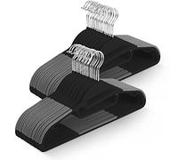 KEPLIN Paquete de 50 perchas antideslizantes duraderas con diseño delgado que ahorra espacio con giro de 360 grados, organizador de corbatas, ganchos de correa y apertura en forma de S (41 x 22 cm) en