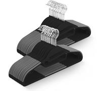 KEPLIN Paquete de 50 perchas antideslizantes duraderas con diseño delgado que ahorra espacio con giro de 360 grados, organizador de corbatas, ganchos de correa y apertura en forma de S (41 x 22 cm) en