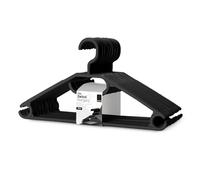 KEPLIN Perchas de Ropa de Plástico - Paq. de 20 I Negro I Ahorra Espacio, Percha de Alta Carga para Abrigo, Vestido, Camisa, Pantalón I Perchas Antideslizantes con Gancho Giratorio y para Corbata