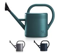 Keplin Regadera de 5 litros, regadera de plástico duradero para plantas de interior y exterior, jarra de jardín fácil de verter con aspersor rosa, ideal para flores, plantas de interior y jardinería