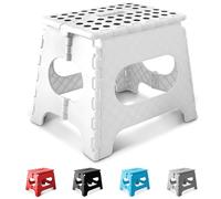 KEPLIN Taburete Plegable Resistente de 11 Pulgadas | Reposapiés Plegable Antideslizante para niños pequeños, niños y Adultos | Paso de plástico portátil y Ligero con asa de Transporte para Interiores