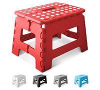 KEPLIN Taburete Plegable Resistente de 9 Pulgadas | Reposapiés Plegable Antideslizante para niños pequeños, niños y Adultos | Escalera de plástico portátil y Ligero con asa de Transporte para