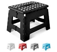 KEPLIN Taburete plegable resistente de 9 pulgadas | Reposapiés plegable antideslizante para niños pequeños, niños y adultos | Paso de plástico portátil y ligero con asa de transporte para interiores o