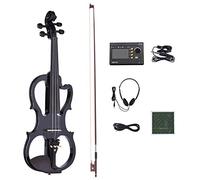 KEPOHK 4/4 clavijas de diapasón de ébano de cuerpo de arce de violín eléctrico silencioso de madera maciza con accesorios Type1Black