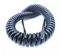 KEPOHK Cable de alimentación en espiral de 4 hilos, 20AWG 24AWG 17AWG 14AWG 2,5 m 5 m 7,5 m Cable de alimentación de resorte negro para cable de extensión Longitud de línea 2,5 m 4 hilos 14AWG