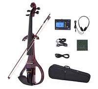 KEPOHK VE-201 VE-209 Tamaño completo 4/4 Madera maciza Violín eléctrico silencioso Violín Cuerpo de arce Clavijas de diapasón de ébano VE-209-Borgoña
