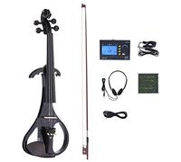 KEPOHK VE-201 VE-209 Tamaño completo 4/4 Madera maciza Violín eléctrico silencioso Violín Cuerpo de arce Clavijas de diapasón de ébano VE-209-Negro