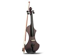 KEPOHK Violín eléctrico de tamaño completo 4/4, madera maciza con arco de madera de Brasil, bolsa de transporte para auriculares, cable de audio de 6,35 mm, rojo oscuro