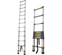 KEppd Escalera telescópica de Servicio Pesado 8m/ 7m/ 6.2m/ 5m/ 4.2m/ 3.8m/ 2.6m de Altura, Escalera telescópica Plegable Profesional para Techo RV Ático Casa Exterior, Carga 150kg (Size
