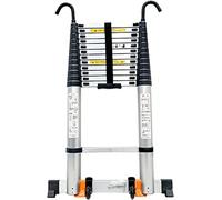 KEppd Escalera telescópica telescópica 8m/ 7m/ 6.2m/ 5m/ 4m/ 3.8m/ 2.6m, Escaleras de extensión de Aluminio con Gancho para Negocios de techado, Uso doméstico, Trabajo al Aire Libre de R