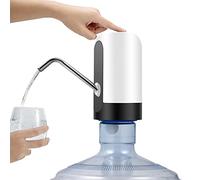 keppy Bomba de agua eléctrica automática, dispensador de agua de galón, reutilizable, universal, sin ruido, con interruptor y cable USB para el hogar, oficina, al aire libre, color blanco