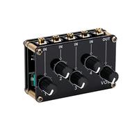 keppy Módulo mezclador pasivo 4 en 1 salida, mini mezclador pasivo estéreo de 4 canales o mezclador 4 o entrada a 1 salida, ultra compacto, bajo ruido para grabación, consola de estudio, escenario,