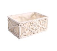 Keptfeet Cestas Tejidas para Almacenamiento | Mimbre para mostrador baño | Decoración Bohemia Las cestas Mimbre la Cuerda del algodón Blanco para el Cuarto baño del Estante