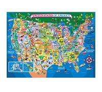 Keptfeet Rompecabezas para niños, mapas 200 Piezas, Mapa político Estadounidense estándar, Juego Rompecabezas para niños y Adolescentes desafiantes, Muy Buen Regalo Educativo Navidad,
