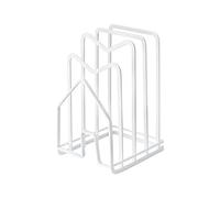 Kepuarm Soporte para tabla de cortar, organizador de tabla de cortar, soporte para tapa de sartén, estante de almacenamiento de drenaje para encimera de cocina (blanco)