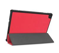 Kepuch Custer Funda para Lenovo Tab M10 FHD Rel TB-X605FC TB-X605LC,Slim Smart Cover Fundas Carcasa Case Protectora de PU-Cuero para Lenovo Tab M10 FHD Rel TB-X605FC TB-X605LC - Rojo