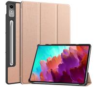 Kepuch Custer Funda para Lenovo Tab P12 Pro 2nd 12.7 2024 / Tab P12 TB371FC TB-370FU 2023,Slim Smart Cover Fundas Carcasa Case Protectora de PU-Cuero - Rose Oro