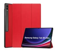 Kepuch Custer Funda para Samsung Galaxy Tab S10 Ultra 14.6" X920 X926B / S9 Ultra X910 X916B X918U / S8 Ultra X900 X906,Slim Smart Cover Fundas Carcasa Case Protectora de PU-Cuero - Rojo