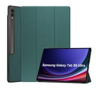 Kepuch Custer Funda para Samsung Galaxy Tab S10 Ultra 14.6" X920 X926B / S9 Ultra X910 X916B X918U / S8 Ultra X900 X906,Slim Smart Cover Fundas Carcasa Case Protectora de PU-Cuero - Verde