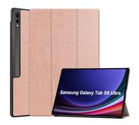 Kepuch Custer Funda para Samsung Galaxy Tab S10 Ultra 14.6" X920 X926B / S9 Ultra X910 X916B X918U / S8 Ultra X900 X906,Slim Smart Cover Fundas Carcasa Case Protectora de PU-Cuero - Rose Oro