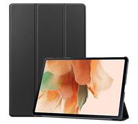 Kepuch Custer Funda para Samsung Galaxy Tab S8 Plus 5G SM-X800 SM-X806,S7 FE/S7 Plus 12.4" T730 T735 T736 T970 T975 T976,Slim Smart Cover Fundas Carcasa Case Protectora de PU-Cuero - Negro