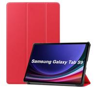 Kepuch Custer Funda para Samsung Galaxy Tab S9 11" X710 X716B X718U,S9 FE X510 X516B,S10 FE X520 X526B,S10 Lite X400 X406B,Slim Smart Cover Fundas Carcasa Case Protectora de PU-Cuero - Rojo