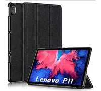 Kepuch Custer Funda Slim Smart Cover Fundas Carcasa Case Protectora de PU-Cuero para Lenovo Tab P11 2020 TB-J606/Lenovo Tab P11 Plus 2021 TB-J616 - Negro