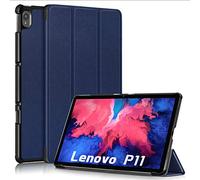 Kepuch Custer Funda Slim Smart Cover Fundas Carcasa Case Protectora de PU-Cuero para Lenovo Tab P11 2020 TB-J606/Lenovo Tab P11 Plus 2021 TB-J616 - Azul