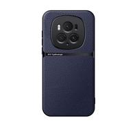 Kepuch Funda para Honor Magic 6 Pro - Litchi Grano Case Carcasa Placa de Metal Incorporada - Azul