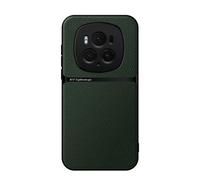 Kepuch Funda para Honor Magic 6 Pro - Litchi Grano Case Carcasa Placa de Metal Incorporada - Verde