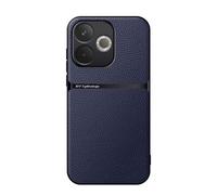 Kepuch Funda para OPPO A5 Pro 5G Intl - Litchi Grano Case Carcasa Placa de Metal Incorporada - Azul