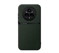 Kepuch Funda para Realme 14 Pro 5G Intl - Litchi Grano Case Carcasa Placa de Metal Incorporada - Verde