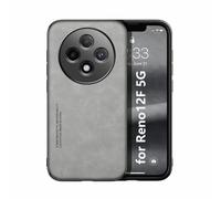 Kepuch Silklike Funda para OPPO Reno 12F 5G - Case Carcasa Placa de Metal Incorporada para OPPO Reno 12F 5G - Gris