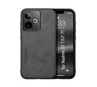 Kepuch Silklike Funda para Realme GT 7/ GT 7T - Case Carcasa Placa de Metal Incorporada - Negro