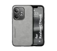 Kepuch Silklike Funda para Realme GT Neo 6, GT Neo6 SE, GT 6, GT 6T - Case Carcasa Placa de Metal Incorporada para Realme GT Neo 6, GT Neo6 SE, GT 6, GT 6T - Gris