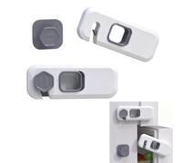 KEPYATI 2 Pcs Cerradura Para Refrigerador De Una Puerta Para Seguridad Infantil,Bloqueo De Seguridad Con Adhesivo De 3M,Cierres Seguridad Puertas Niño Para,Cajones,Neveras,No Se Necesita Taladrar