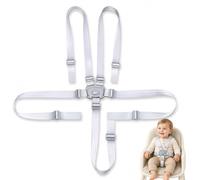 KEPYATI Arnes Bebe 5 Puntos Universal - Anclaje Cinturon Seguridad Niños - Arnes Para Bebes - Tronas, Silla Coche Y Carro Bebe - Arnes Seguridad Silla Niño - Enganches Bicicleta Niño (Blanco)